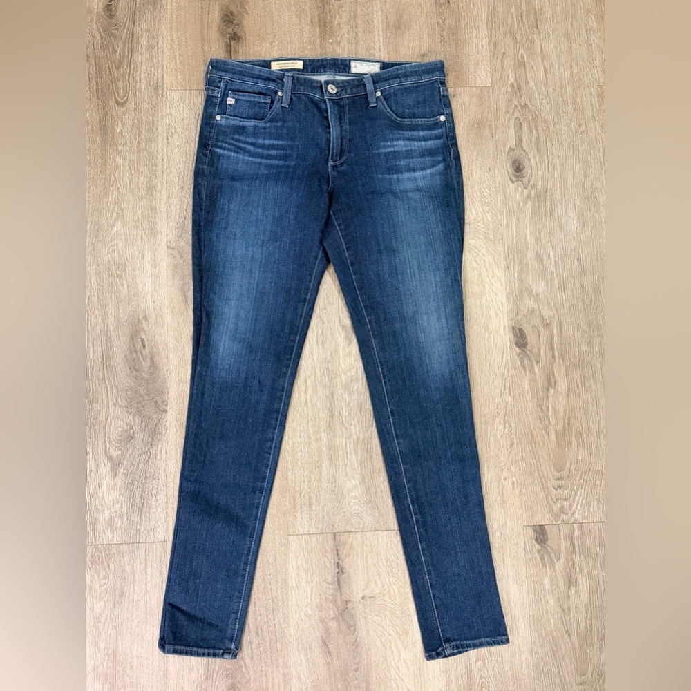 AG Adriano Goldschmied Women’s Dark Blue Skinny Jeans Mid Rise Size 29